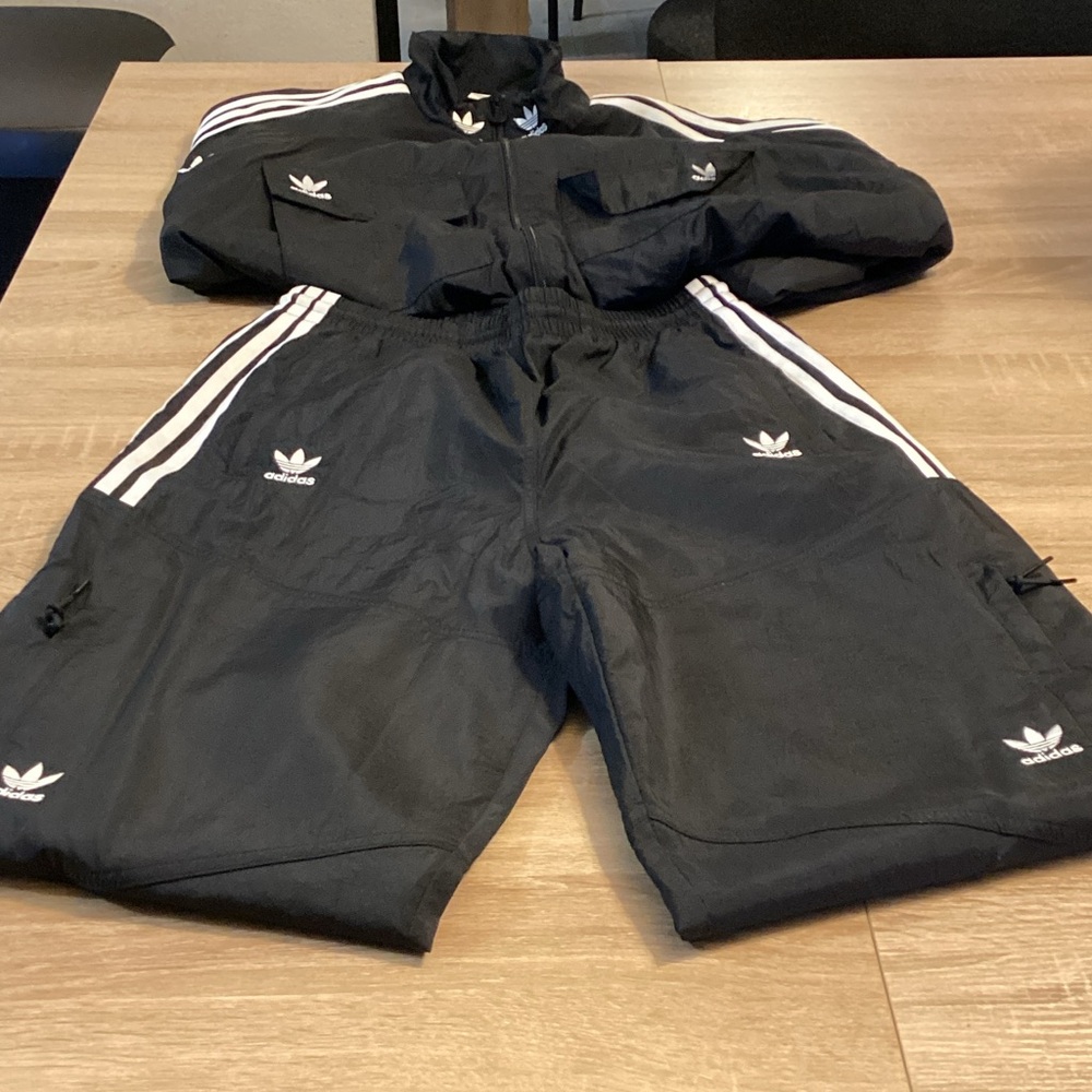 Adidas Black Tracksuit with White Accents